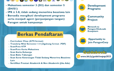PENGUMUMAN TAWARAN BEASISWA PARAGON TAHUN 2023