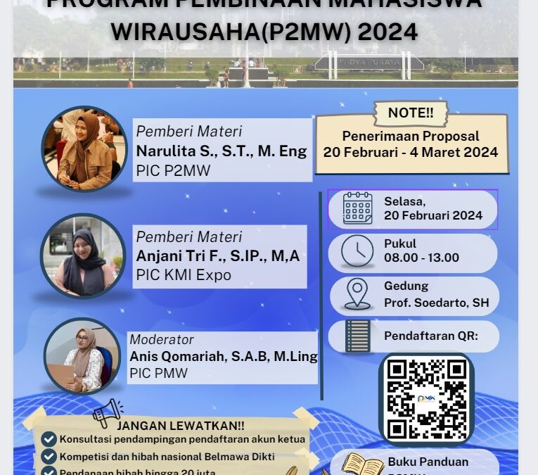 SOSIALISASI PROGRAM PEMBINAAN MAHASISWA WIRAUSAHA (P2MW) 2024