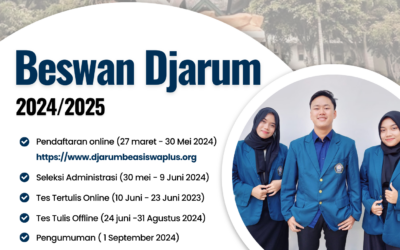 TAWARAN BEASISWA BESWAN DJARUM TAHUN 2024/2025